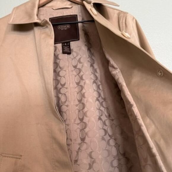new coach tan trench coat size small - Picture 2 of 7